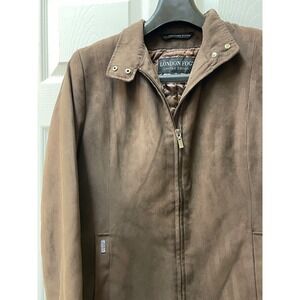 Vintage London Fog Women's Small Brown All Weather Suede Full Zip Jacket
